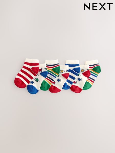 Rainbow Stripe/Star Rich Trainers Socks 7 Pack (AN2459) | € 11 - € 13