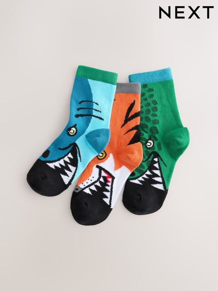 Blue/Orange/Green Animal Print Rich Socks 3 Pack (AN2526) | € 7 - € 10