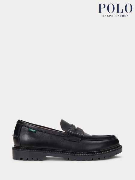 Polo Ralph Lauren Black Jett Penny Leather Loafers Shoes (AN2694) | € 357