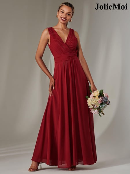 Jolie Moi Red Cora Sleeveless Chiffon Maxi Dress (AN3279) | € 123