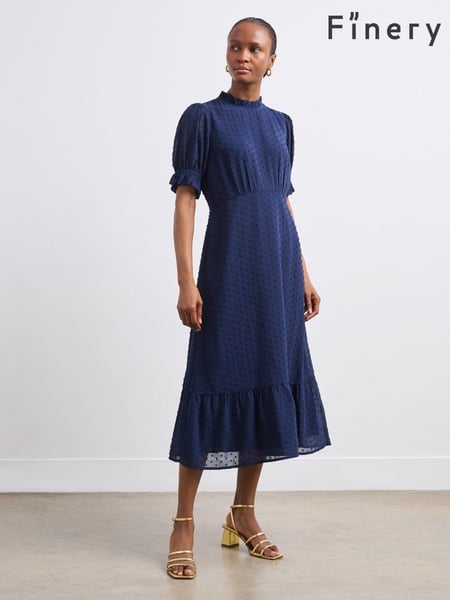 Finery Navy Camille Chiffon Midi Dress (AN3713) | € 92