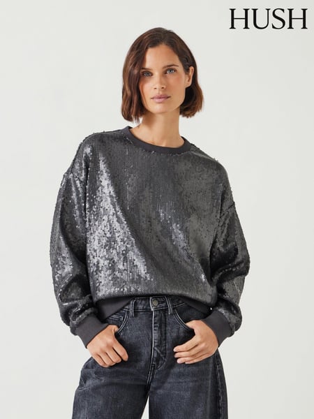 Hush Silver Sadie Sequin Relaxed Sweatshirt (AN4890) | € 70