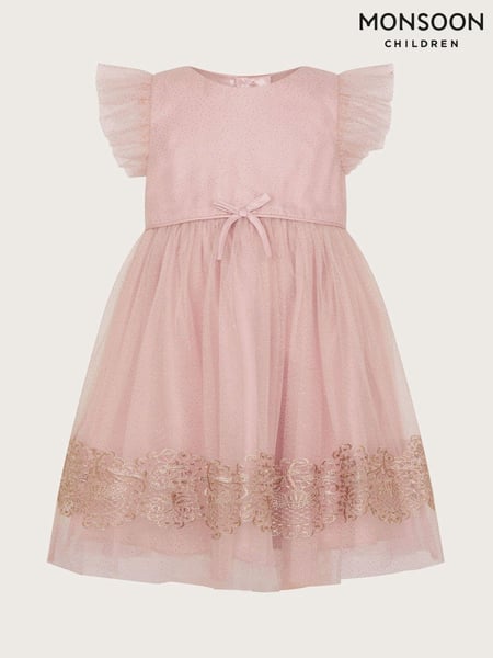 Monsoon Pink Baby Ayra Sparkle Lace Dress (AN5701) | € 35 - € 37