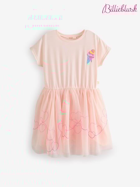 Billieblush Pink T-Shirt Dress With Tulle Mesh Skirt (AN5766) | € 92