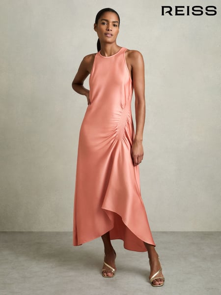 Reiss Coral Anessa Petite Satin Shirred Midi Dress (AN6312) | € 265