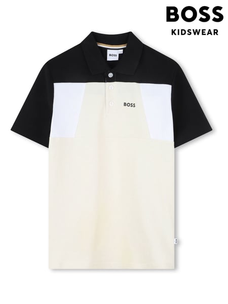 BOSS Natural Colour Block Short Sleeve Polo Shirt (AN6340) | € 133
