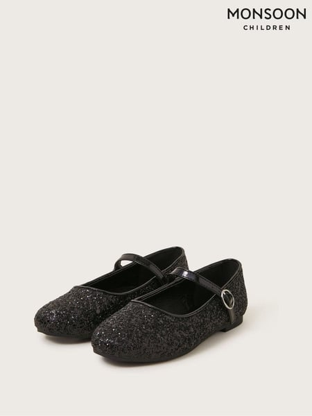 Monsoon Black All-Over Glitter Ballet Flats (AN6851) | € 36 - € 42