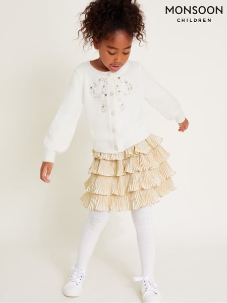 Monsoon Cream Bow Embellished Sequin Cardigan (AN6856) | € 50 - € 56