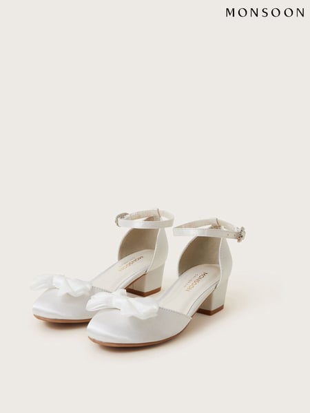 Monsoon White Tulle Bow Two Part Satin Heels (AN6859) | € 44 - € 50