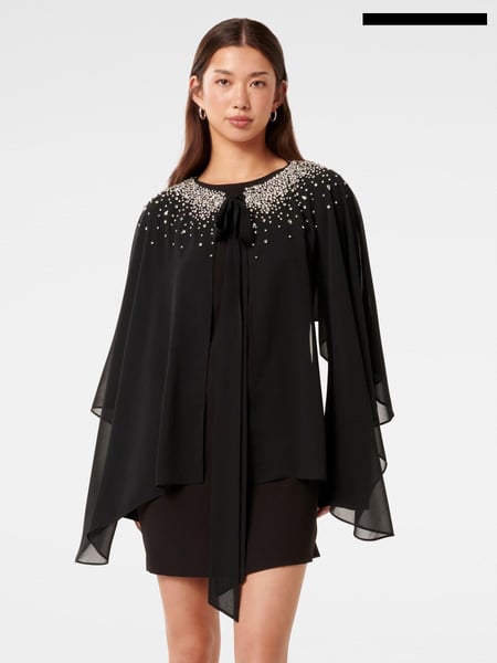 Forever New Black Rina Rhinestone Mini Dress (AN7013) | € 179