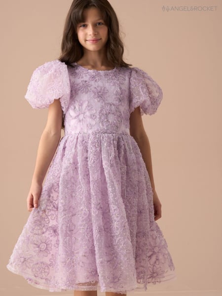 Angel & Rocket Purple Ines Purple Embellished Puff Sleeve Dress (AN7690) | € 101 - € 114