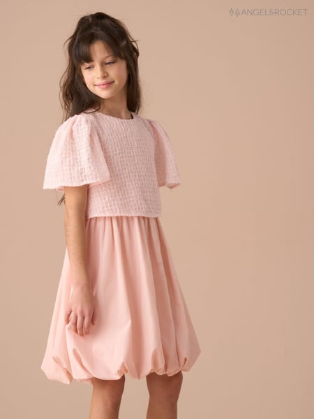 Angel & Rocket Pink Ottilie Puff Ball Angel Sleeve Dress (AN7742) | € 86 - € 98