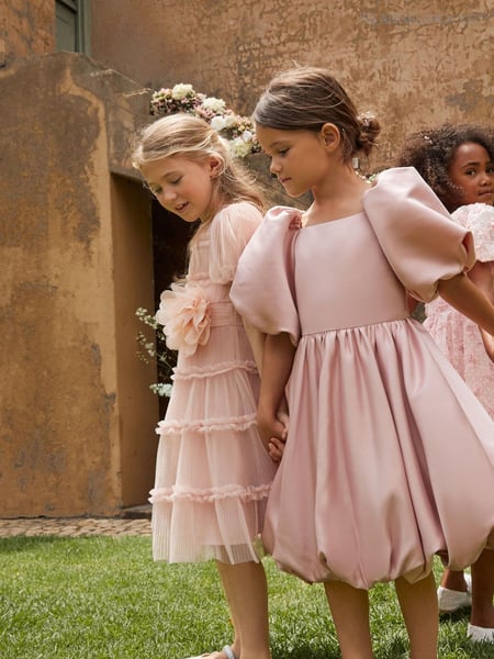 Angel & Rocket Elle Pink Bubble Hem Satin Dress (AN7751) | € 81 - € 92
