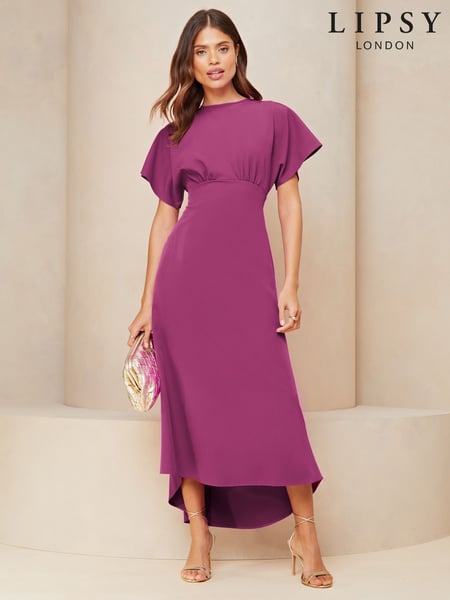 Lipsy Pink Petite Flutter Sleeve Underbust Midi Dress (AN8202) | € 63