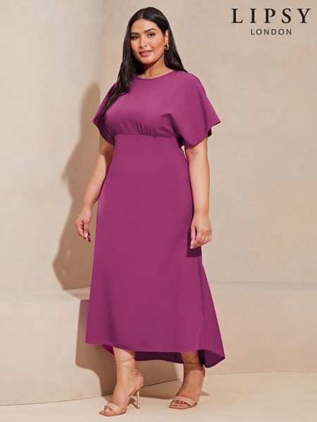 Lipsy Pink Curve Flutter Sleeve Underbust Midi Dress (AN8211) | € 63
