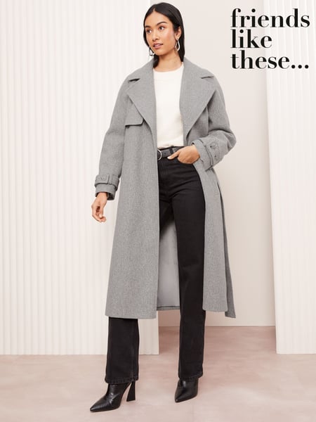 Friends Like These Grey Belted Wrap Coat (AN8500) | € 76