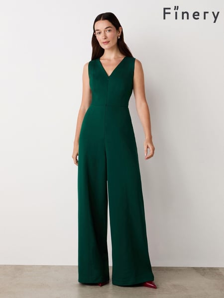 Finery Green Effie Bottle Green Ponte Jersey Jumpsuit (AP0589) | € 108