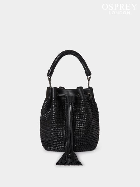 Osprey London The Lima Leather Bucket Black Bag (AP1144) | € 382