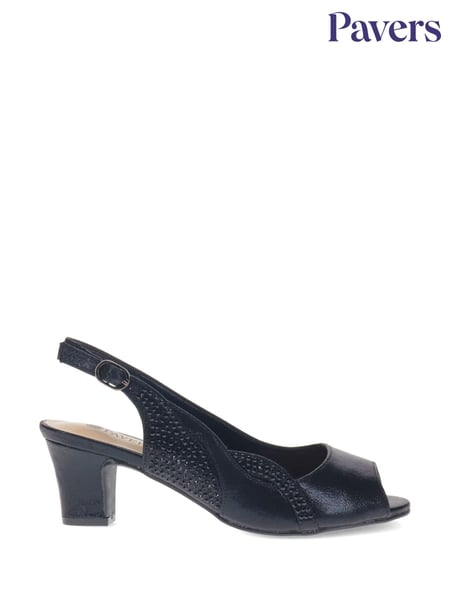 Pavers Black Peep-Toe Slingback Shoes (AP1836) | € 62