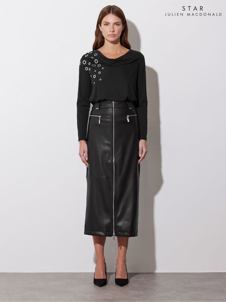 Star by Julien MacDonald Black Eyelet Detail Top (AP4236) | € 70