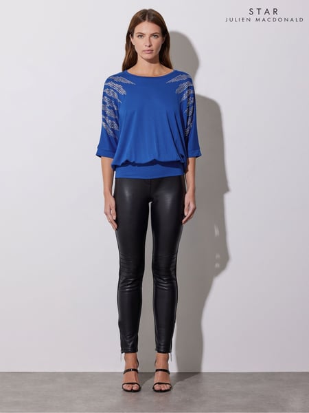 Star by Julien MacDonald Blue Diamante Detail Grown On Sleeve Top (AP4282) | € 70