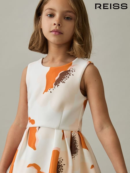 Reiss Ivory Print Trinny 9-13 yrs Floral Scuba Sleeveless Dress (AP4317) | € 78