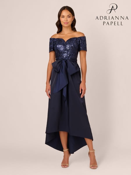 Adrianna Papell Blue Studio Sequin Taffeta Gown (AP4527) | € 264
