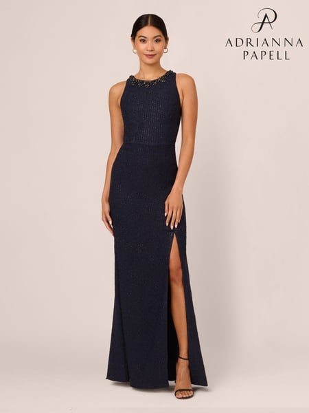 Adrianna Papell Blue Glitter Boucle Stretch Gown (AP4529) | € 225