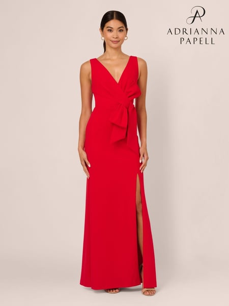 Adrianna Papell Red Bow Front Crepe Gown (AP4531) | € 217