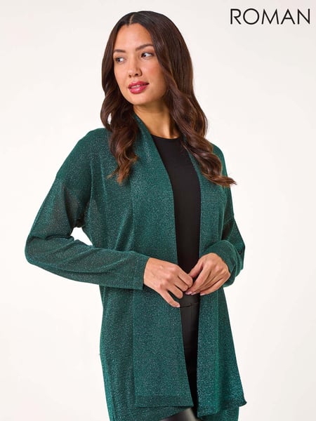 Roman Green Shimmer Longline Knit Cardigan (AP5974) | € 56