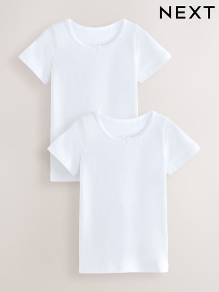 White Short Sleeve Vests 2 Pack (1.5-12yrs) (AP7805) | € 11 - € 13