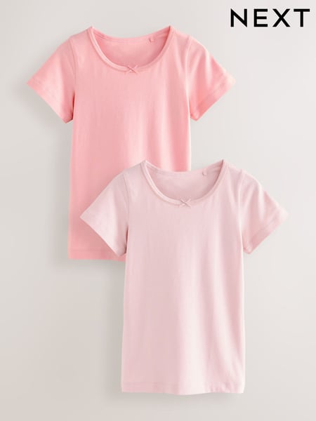 Pink Short Sleeve Vests 2 Pack (1.5-12yrs) (AP7819) | € 11 - € 13