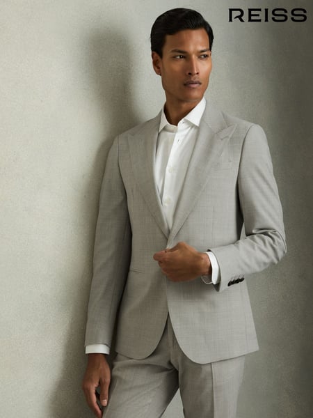Reiss Grey Slice Single-Breasted Check Suit Blazer Slim-Fit (AP8500) | € 465