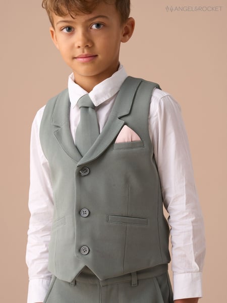 Angel & Rocket Green Benjamin Smart Textured Waistcoat Set (AP9844) | € 59 - € 70