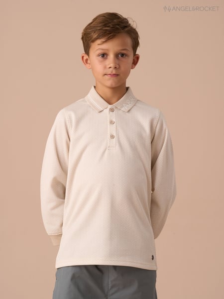 Angel & Rocket Cream Finn Smart Long Sleeve Polo Shirt (AP9859) | € 31 - € 37