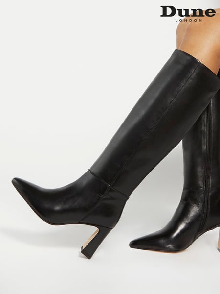 Dune London Black Startler Knee High Boots (AR0109) | € 125