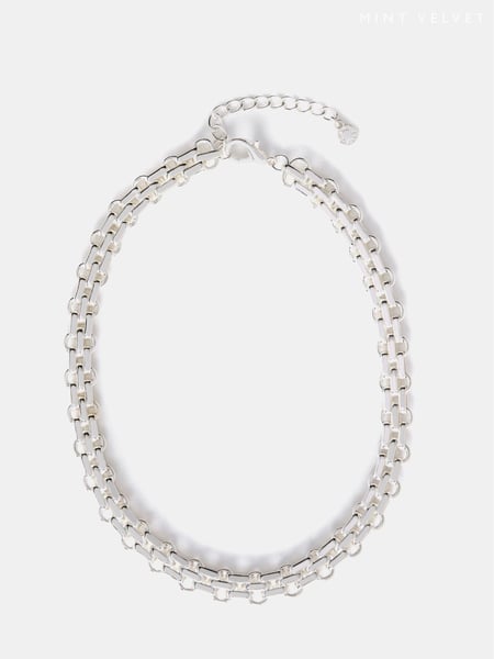 Mint Velvet Silver Tone Short Chain Necklace (AR0708) | € 55