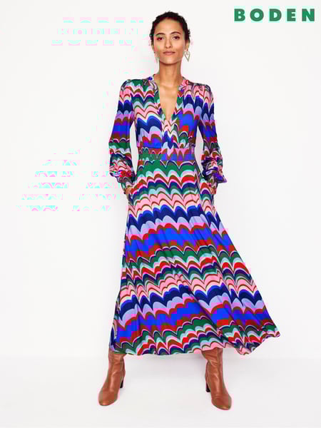 Boden Blue Ivy Smocked Midi Dress (AR1361) | € 74