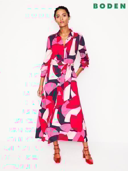 Boden Red Marcia Jersey Midi Shirt Dress (AR1403) | € 74