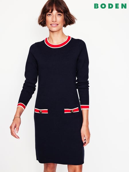 Boden Blue Holly Knitted Shift 100% Cotton Dress (AR1409) | € 212