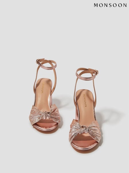 Monsoon Pink Metallic Twist Front Heeled Sandals (AR1455) | € 109