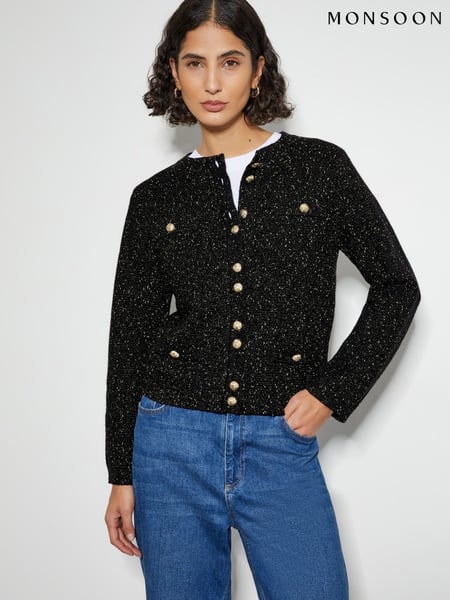 Monsoon Black Saskia Smart Glitter Cardigan (AR1460) | € 62