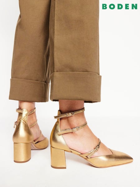 Boden Gold Multi Strap Block Heel Pumps (AR1680) | € 212