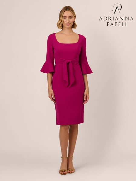 Adrianna Papell Pink Bell Sleeve Tie Front Dress (AR2256) | € 232