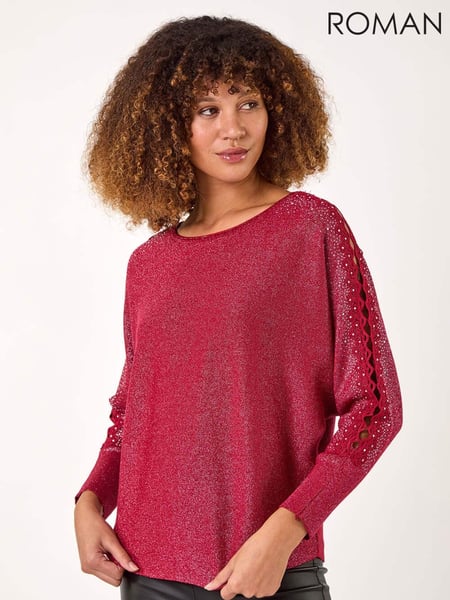 Roman Red Sleeve Braid Detail Knit Jumper (AR4529) | € 66
