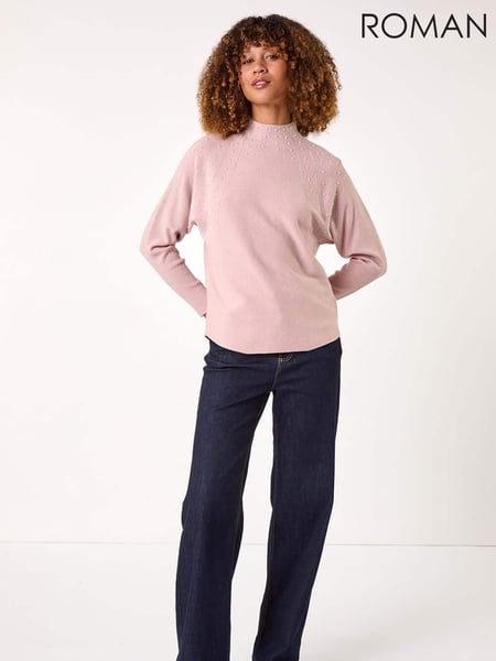 Roman Pink Sunray Embellished Jumper (AR4569) | € 66