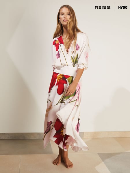Reiss Ivory Nola Reiss | NYBG Floral-Print Maxi Dress (AR6503) | € 402