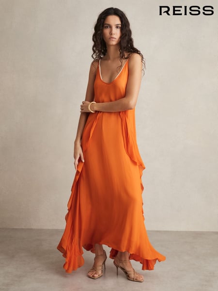 Reiss Orange Eden Ruffle Detail Maxi Dress (AR6522) | € 465