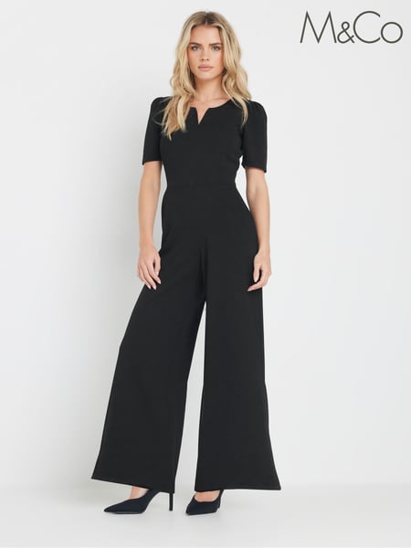 M&Co Black Petite Notch Neck Jumpsuit (AR6893) | € 67
