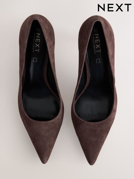 Chocolate Brown Suede Standard/Wide Fit Forever Comfort® Leather Mid Court Shoes (AR7035) | € 64